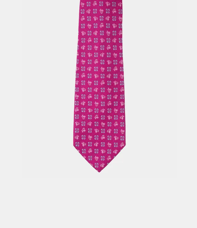 Miguel Bellido Corbatas Corbata de seda natural con motivos florales corbata Rosa jacquard