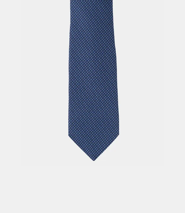 Miguel Bellido Corbatas Corbata de seda natural cravatta in seta blu e celeste 8 cm