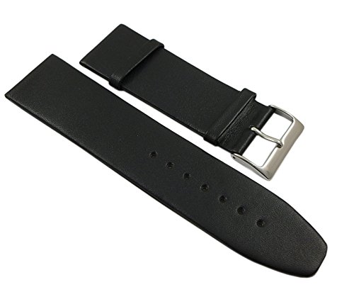 myledershop Uhrenarmbänder cinturino orologio 28 mm nero pelle di vitello