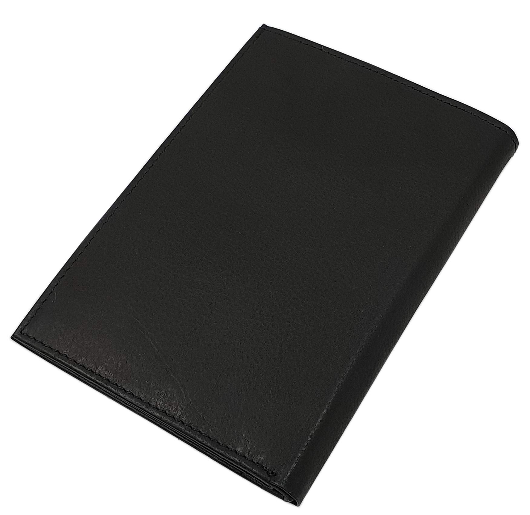 myledershop Herren Geldbörsen portafoglio grande nero in pelle di vitello