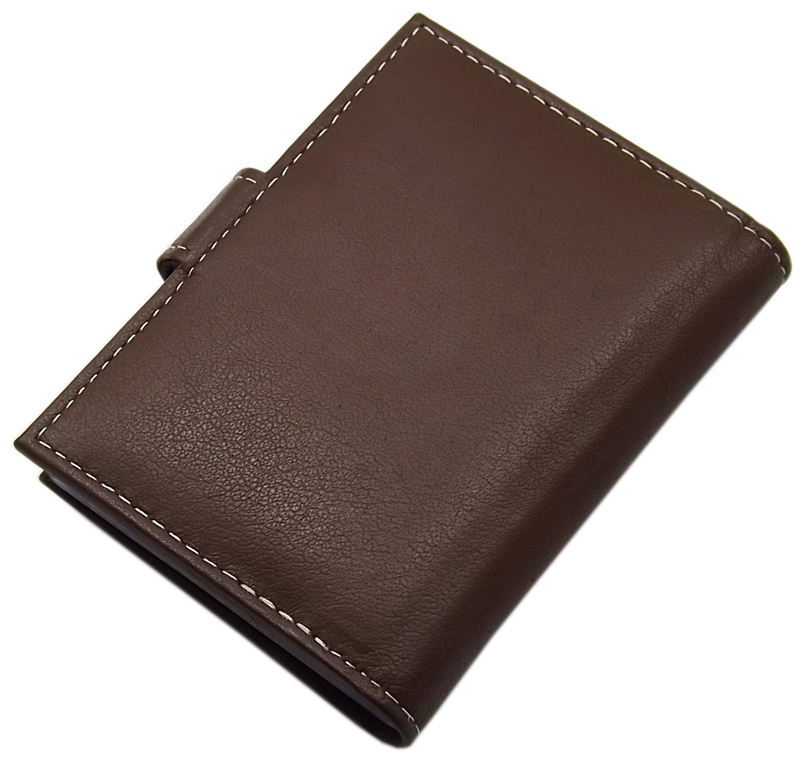 myledershop Kredit- und Visitenkartenetuis porta carte Marrone 22 scomparti pelle bufalo
