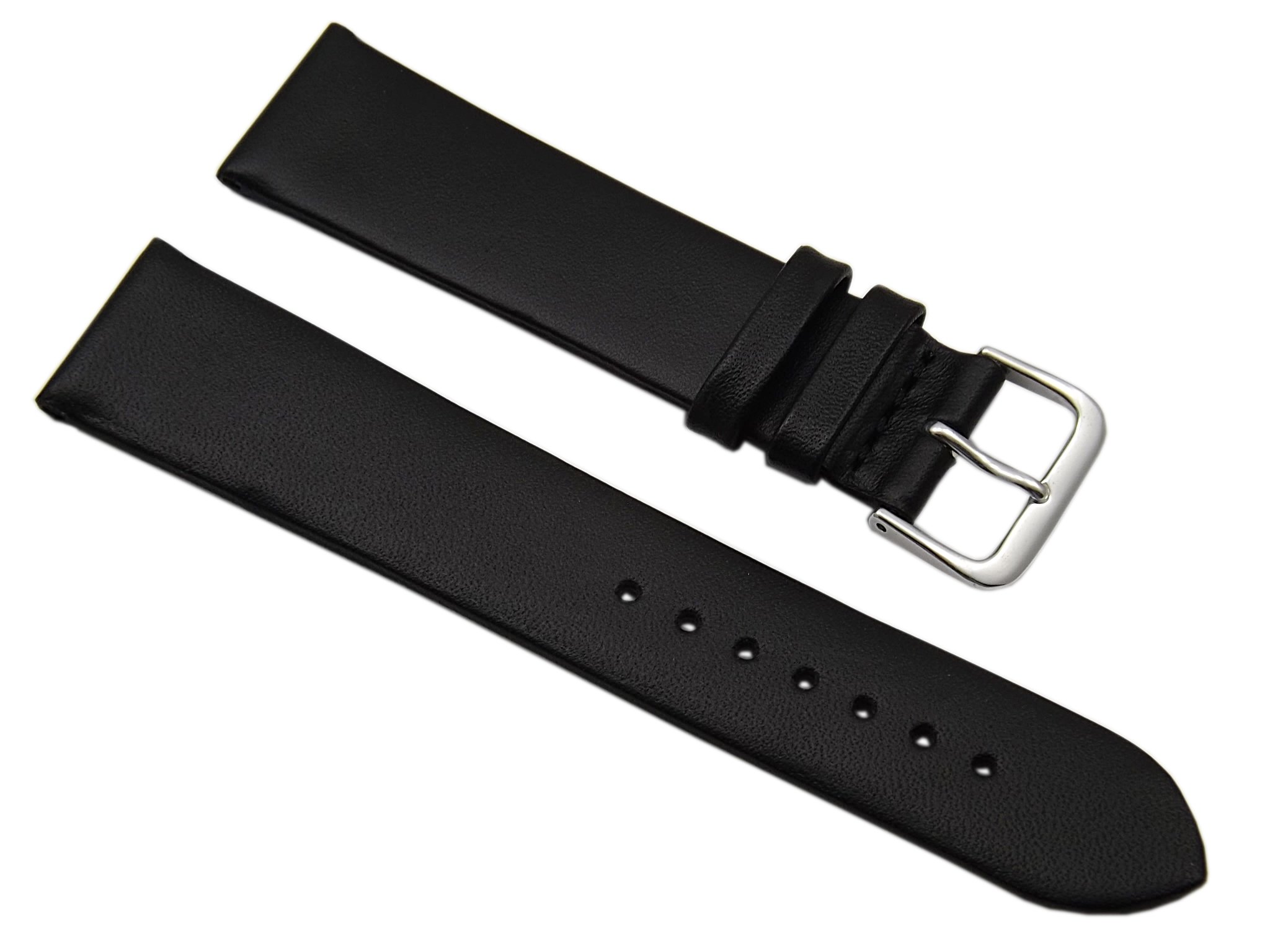 myledershop Uhrenarmbänder cinturino orologio 20 mm nero pelle di vitello