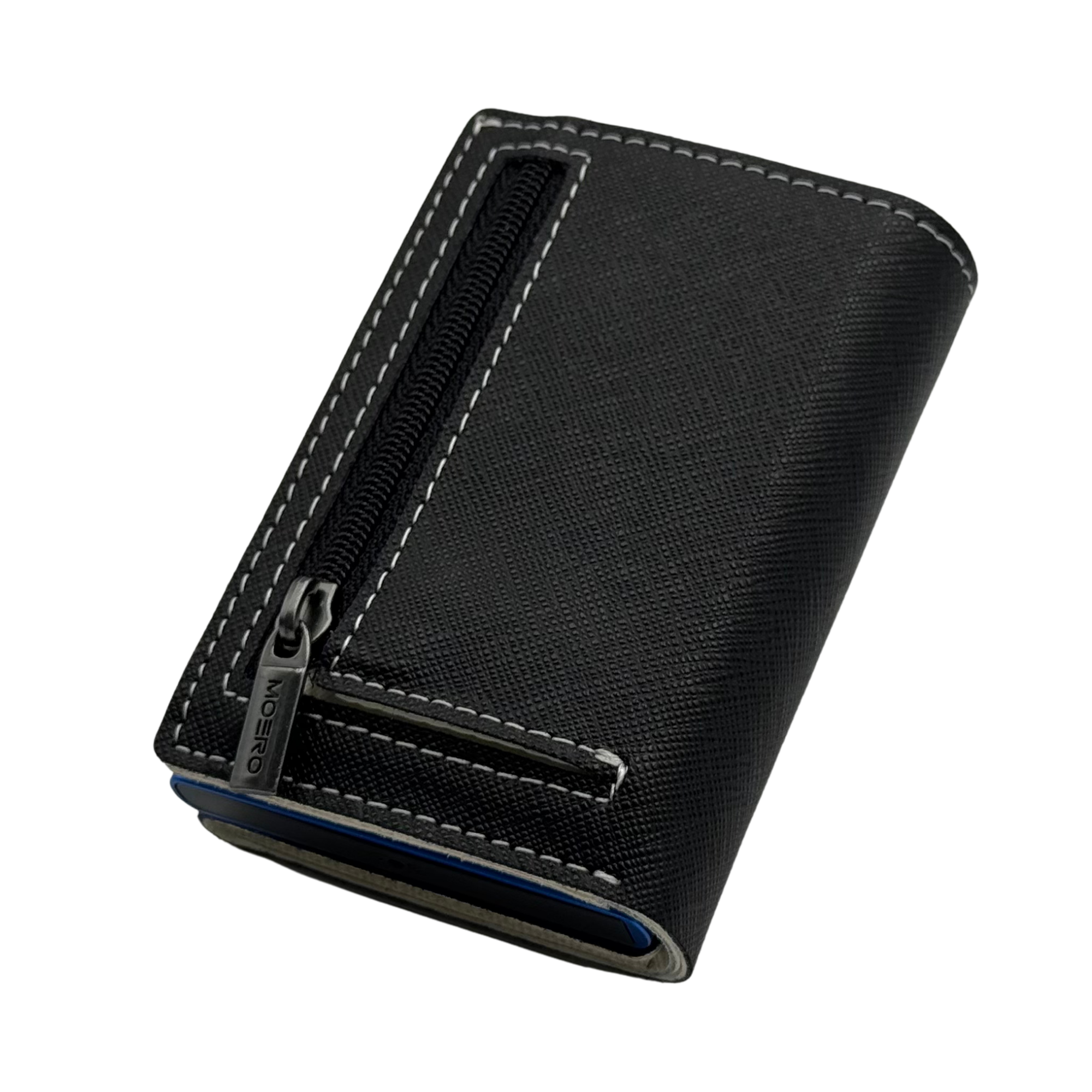 Moero Linea PRO PRO PLUS Zip Saffiano portafoglio nero e bianco RFID