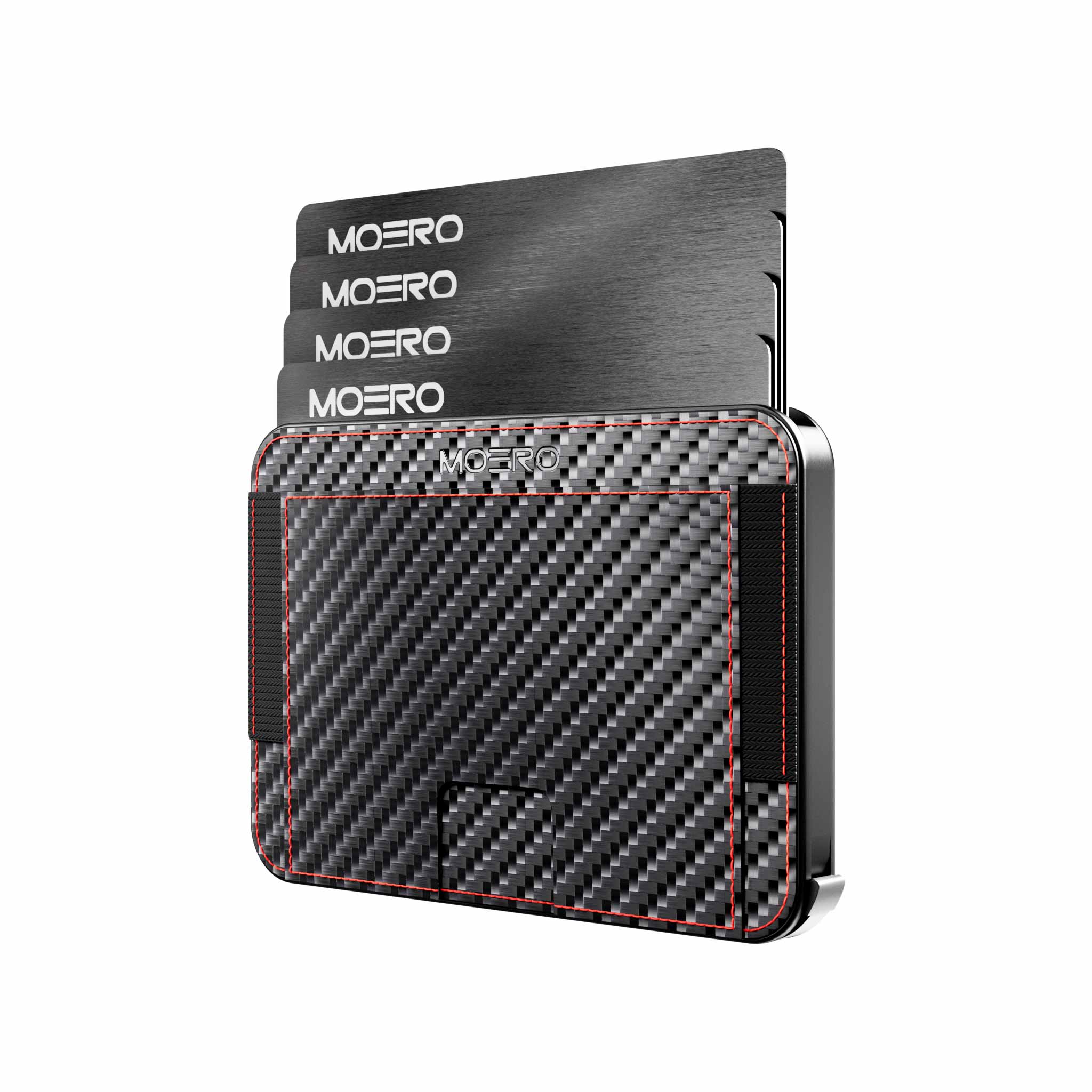 Moero Linea M2 M2 Pro portafoglio Racing Red MagSafe carbonio