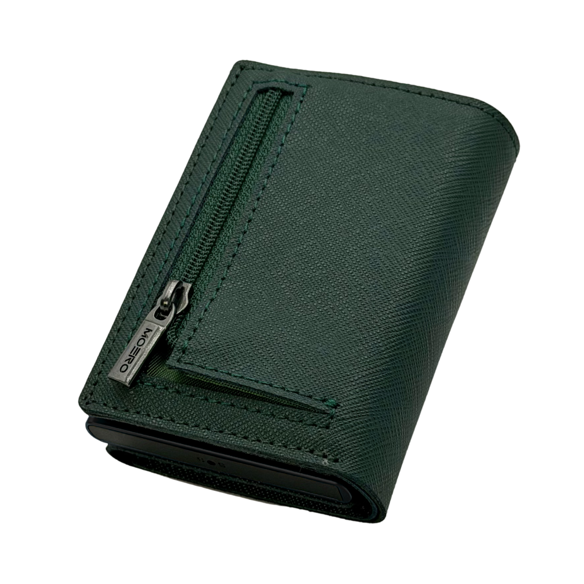 Moero Linea PRO PRO PLUS Zip Saffiano portafoglio verde foresta RFID
