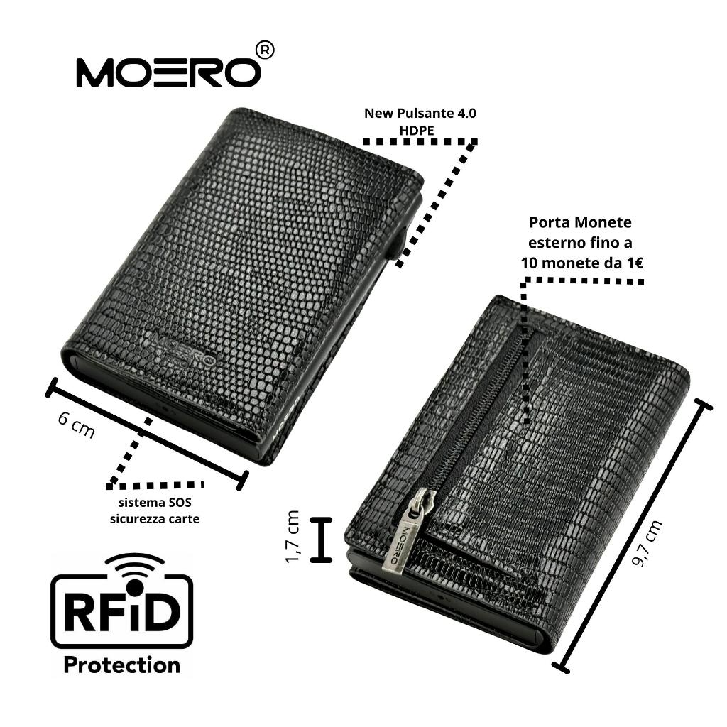 Moero Linea PRO Zip Snake portafoglio nero RFID stampa serpente