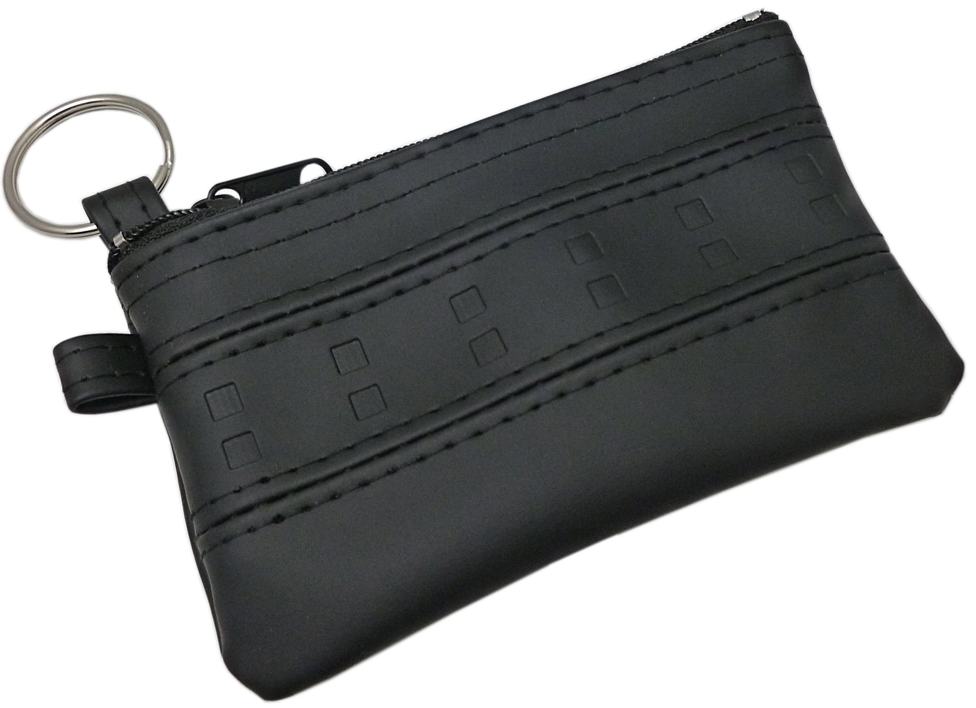 myledershop Schlüsseltaschen portachiavi nero in finta pelle