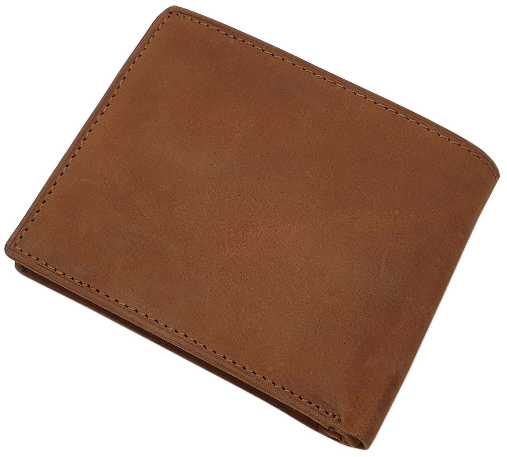 myledershop Herren Geldbörsen Modello 2 Orizzontale Cognac portafoglio uomo pelle bufalo RFID