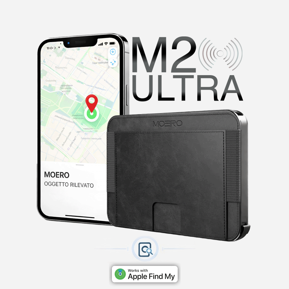 Moero Linea M2 Ultra Vintage portafoglio MagSafe Find My RFID