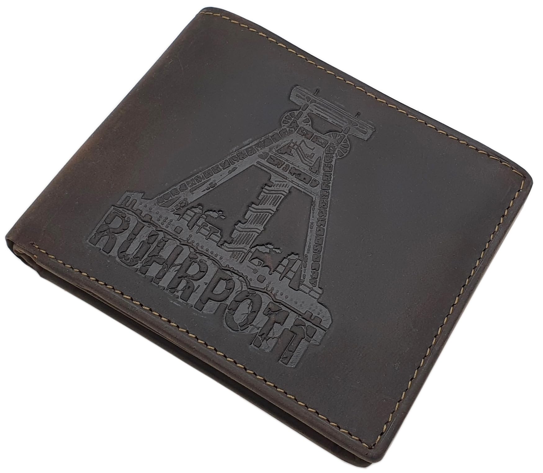 myledershop Herren Geldbörsen Modello 2 portafoglio orizzontale marrone RFID
