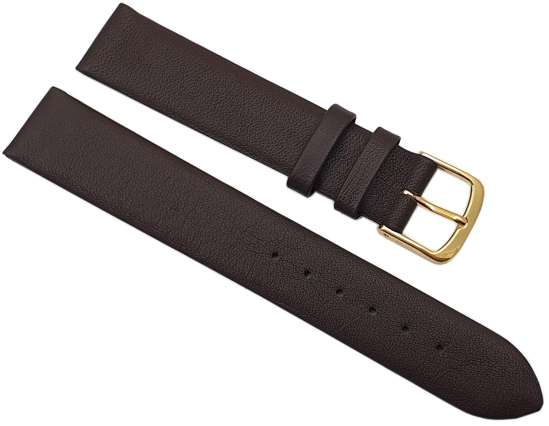 myledershop Uhrenarmbänder cinturino orologio 17 mm marrone pelle di vitello