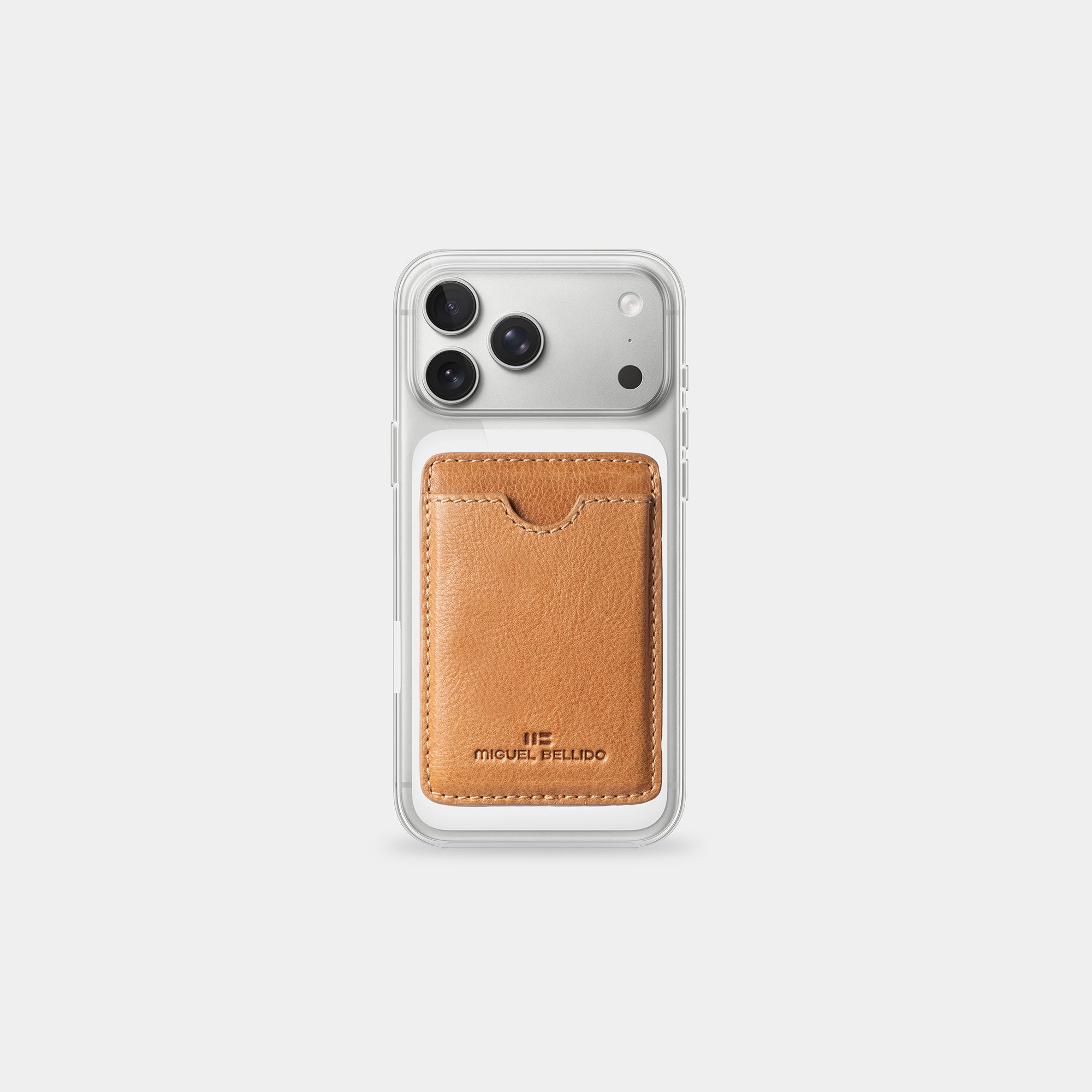 Miguel Bellido Accesorios funcionales portacarte magnetico MagSafe in pelle