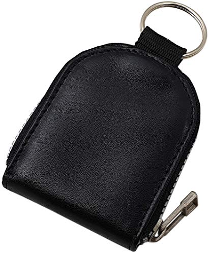 myledershop Schlüsseltaschen portachiavi con portamonete nero in pelle bovina