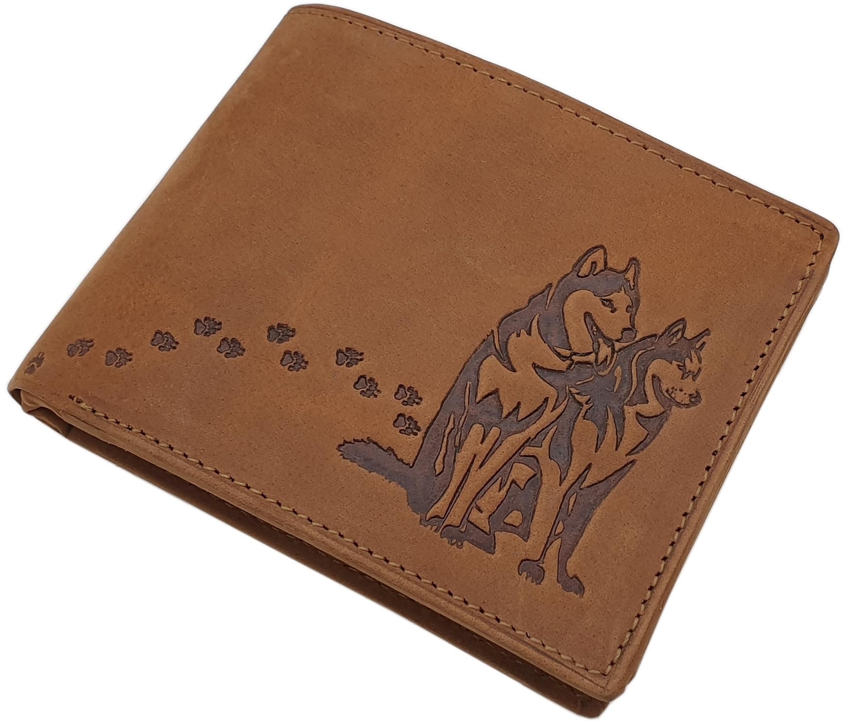 myledershop Herren Geldbörsen Modello 2 portafoglio orizzontale cognac RFID