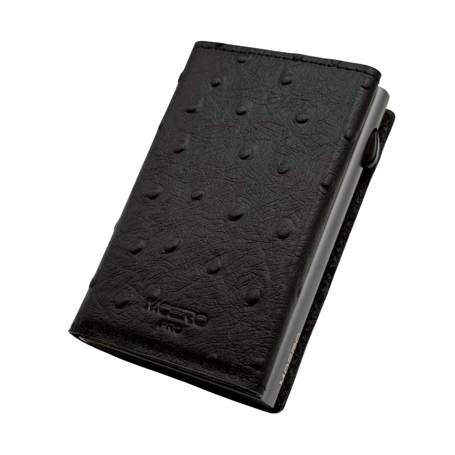 Moero Linea PRO PRO Zip Struzzo portafoglio nero RFID