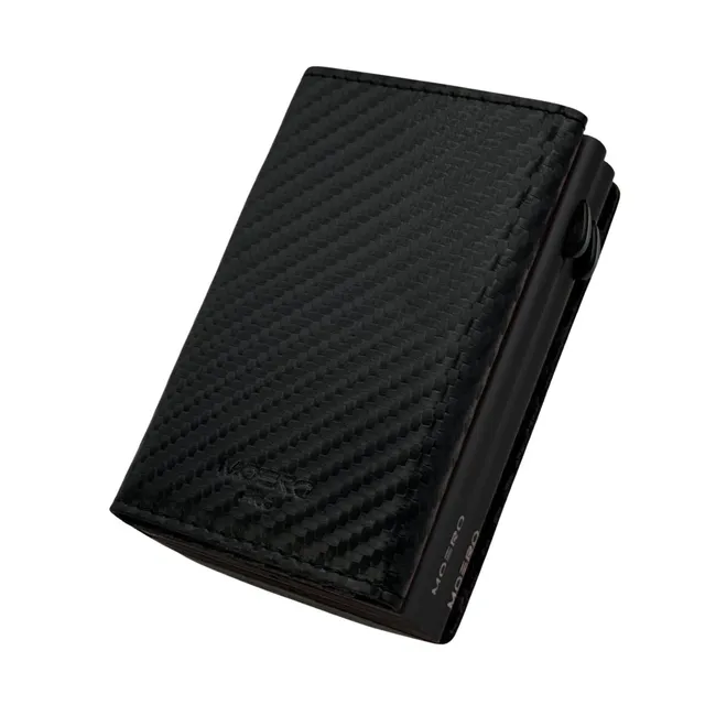 Moero Linea PRO Dual Zip portafoglio nero con doppio portacarte e zip