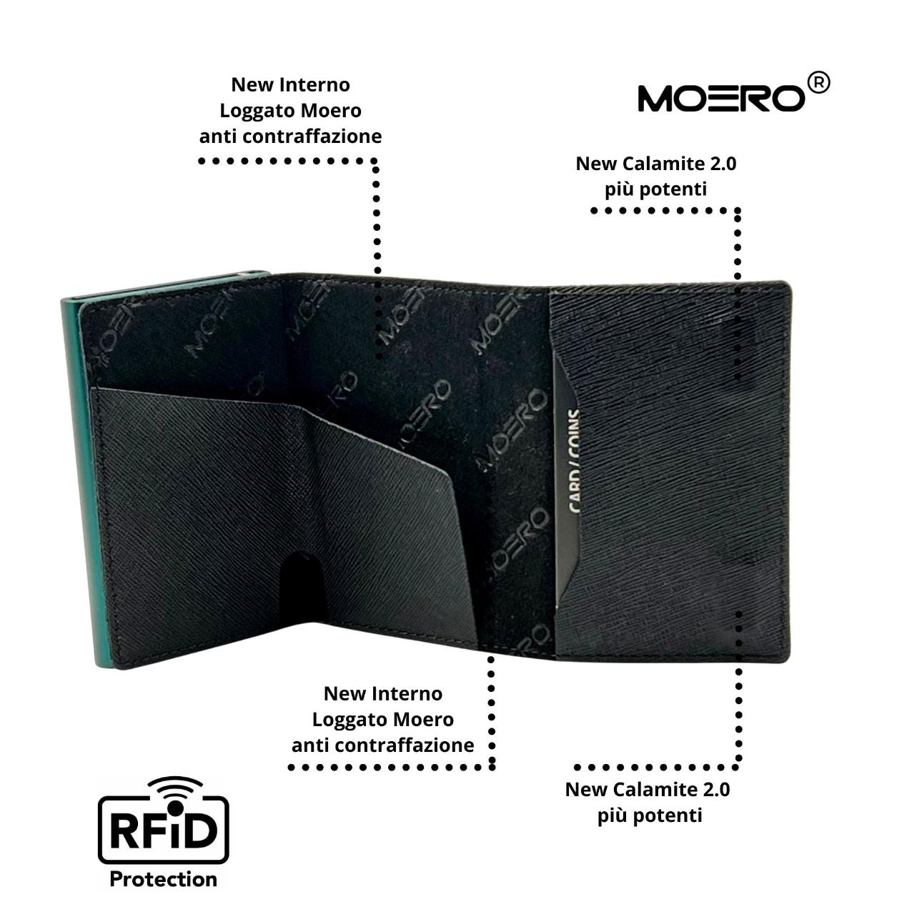 Moero Linea PRO PRO Zip Saffiano portafoglio nero RFID