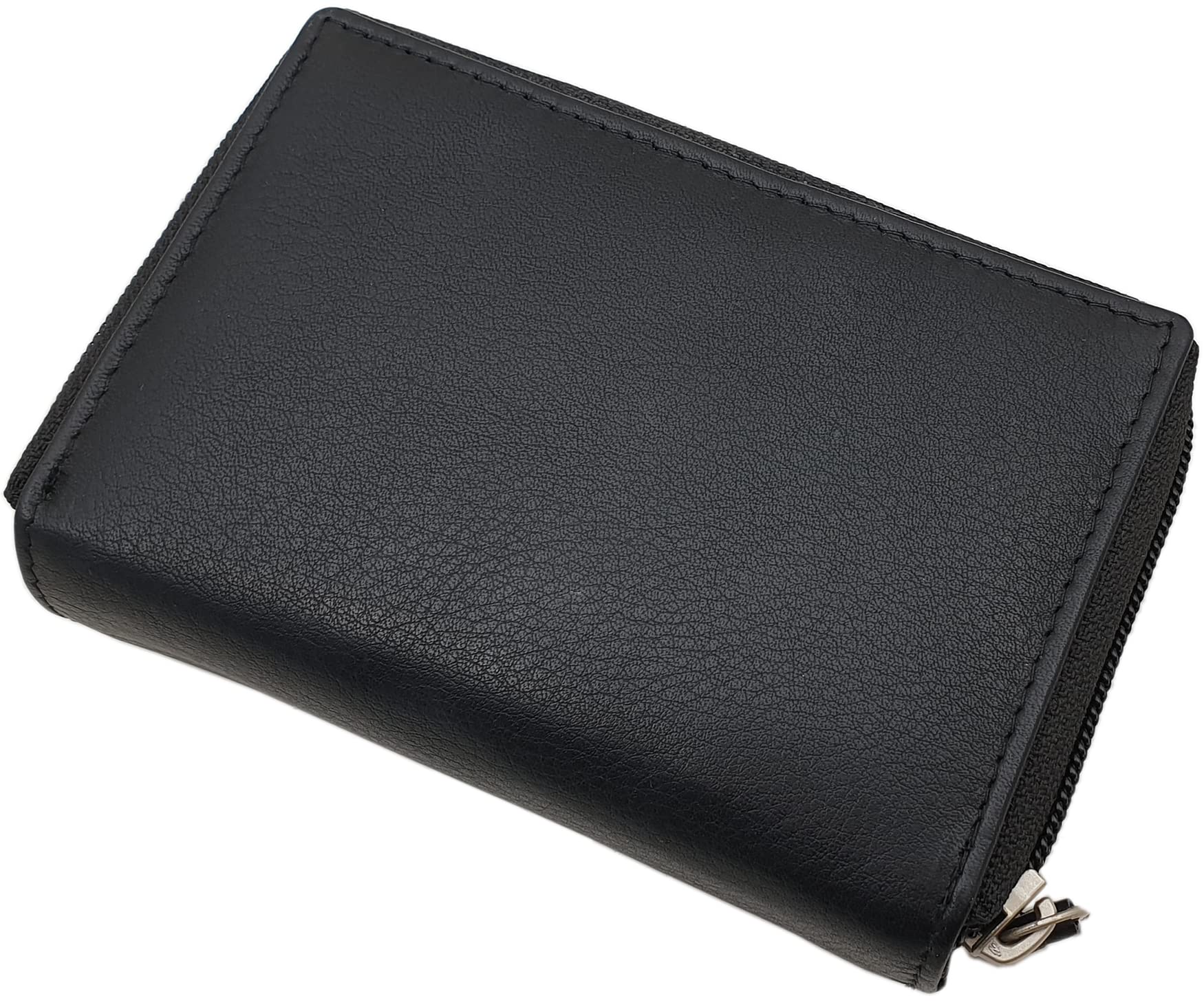 myledershop Damen Geldbörsen portafoglio donna nero RFID 13 cm