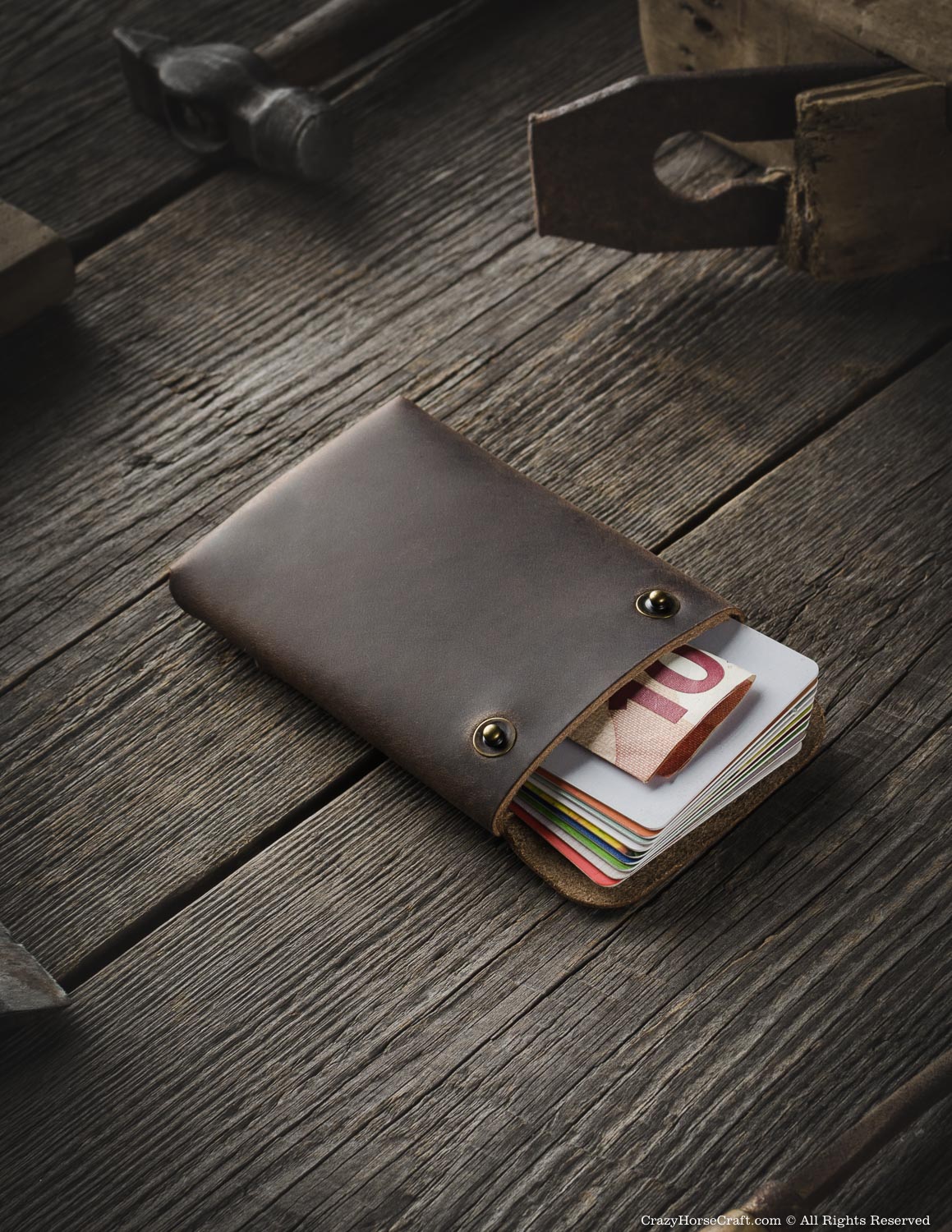Crazy Horse Craft Minimalist Series set accessori in pelle Wood Brown