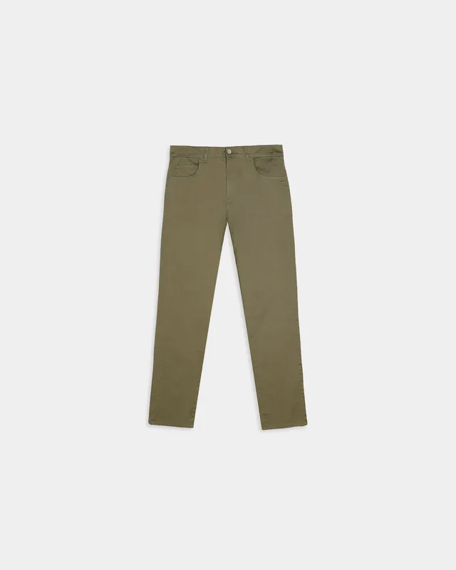 Miguel Bellido Pantalones casual 5 tasche pantaloni verde oliva in cotone taglia 38