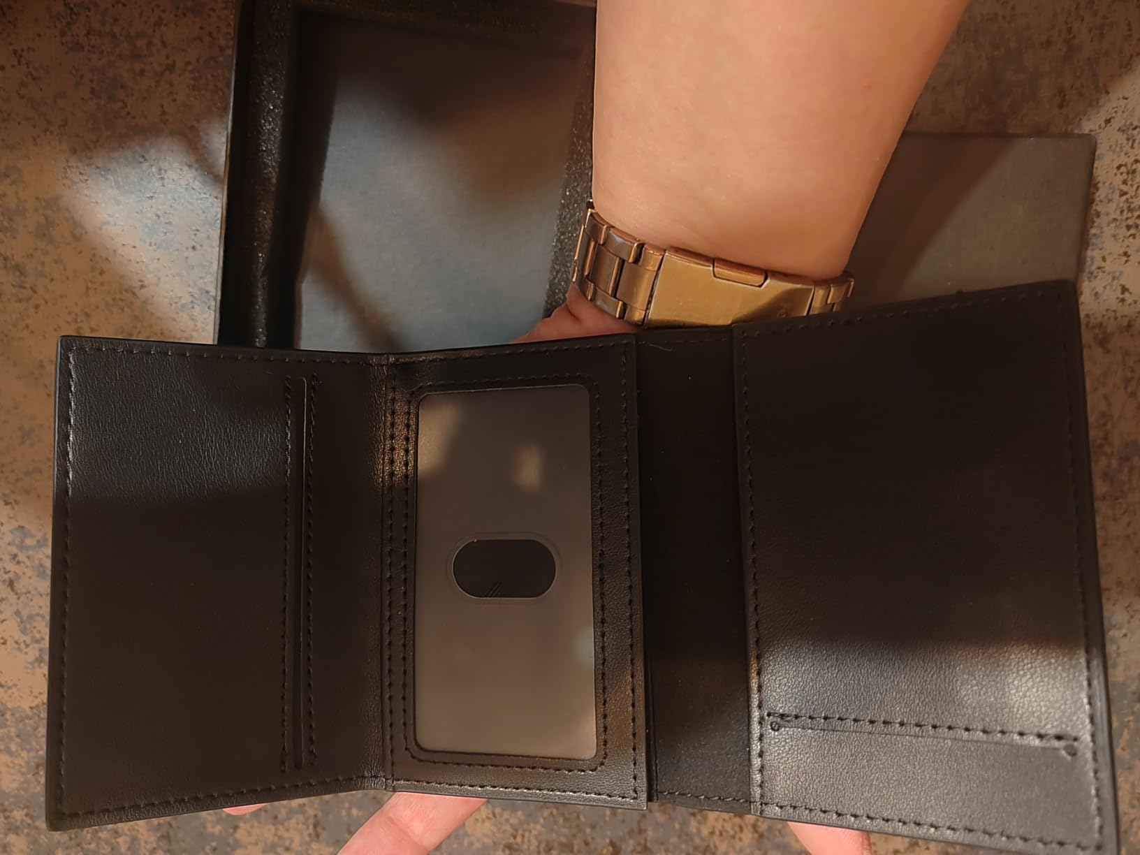 TENBST Card Holder portafoglio uomo Nero RFID con portamonete