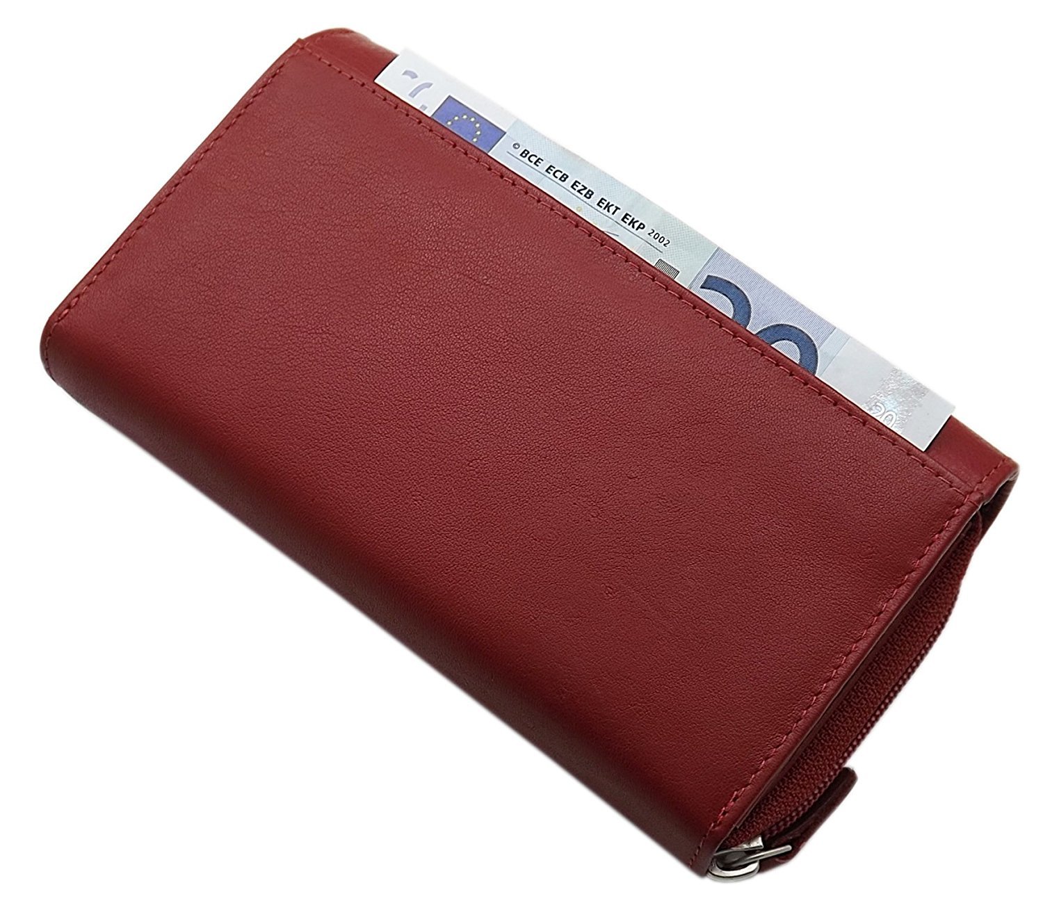 myledershop Damen Geldbörsen Grande portafoglio di pelle per donna portafoglio 5 colori