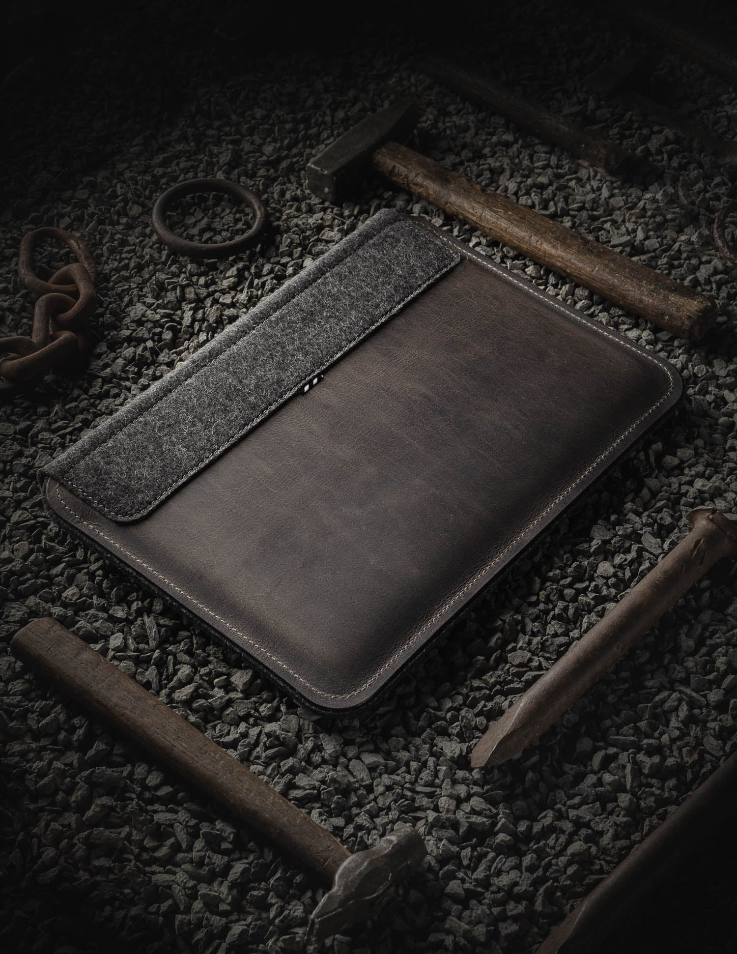Crazy Horse Craft MacBook Cases Leather MacBook Pro Air sleeve custodia grigio pietra