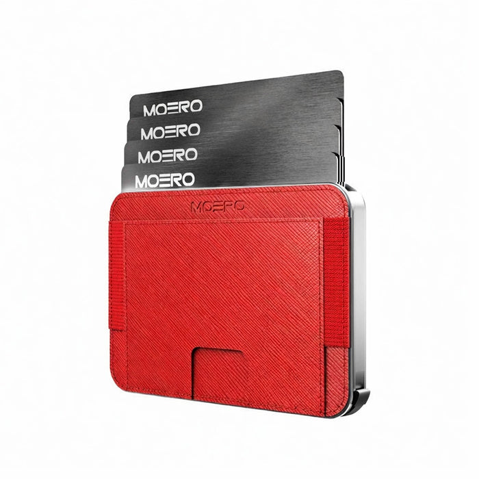 Moero Linea M2 M2 Pro Saffiano Red portafoglio MagSafe antigraffio