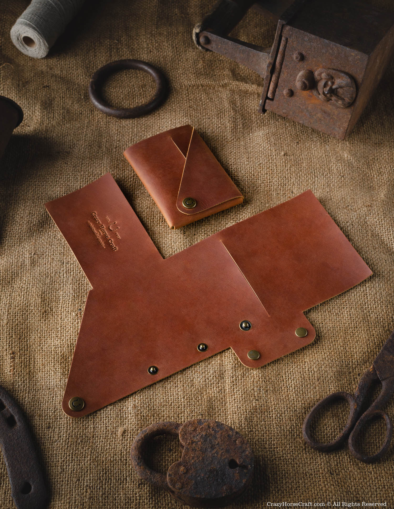 Crazy Horse Craft Minimalist Series set custodie Classic Brown in pelle per iPhone