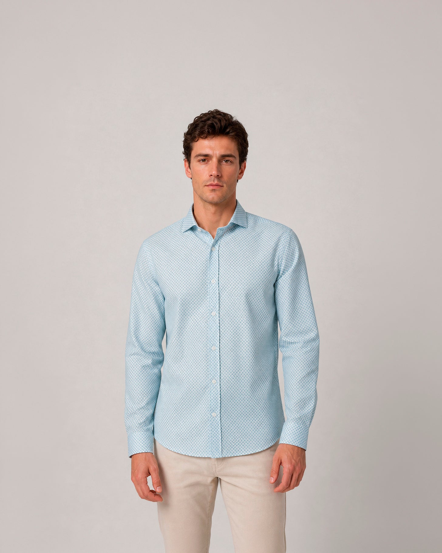 Miguel Bellido Camisas Camisa casual estampada de algodón camicia taglia 2 fantasia