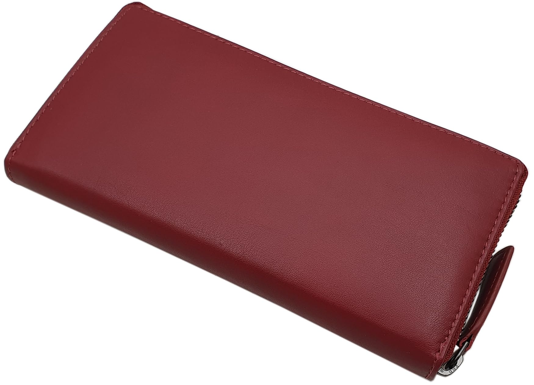 myledershop Damen Geldbörsen Grande portafoglio da donna in pelle di nappa rosso ciliegia