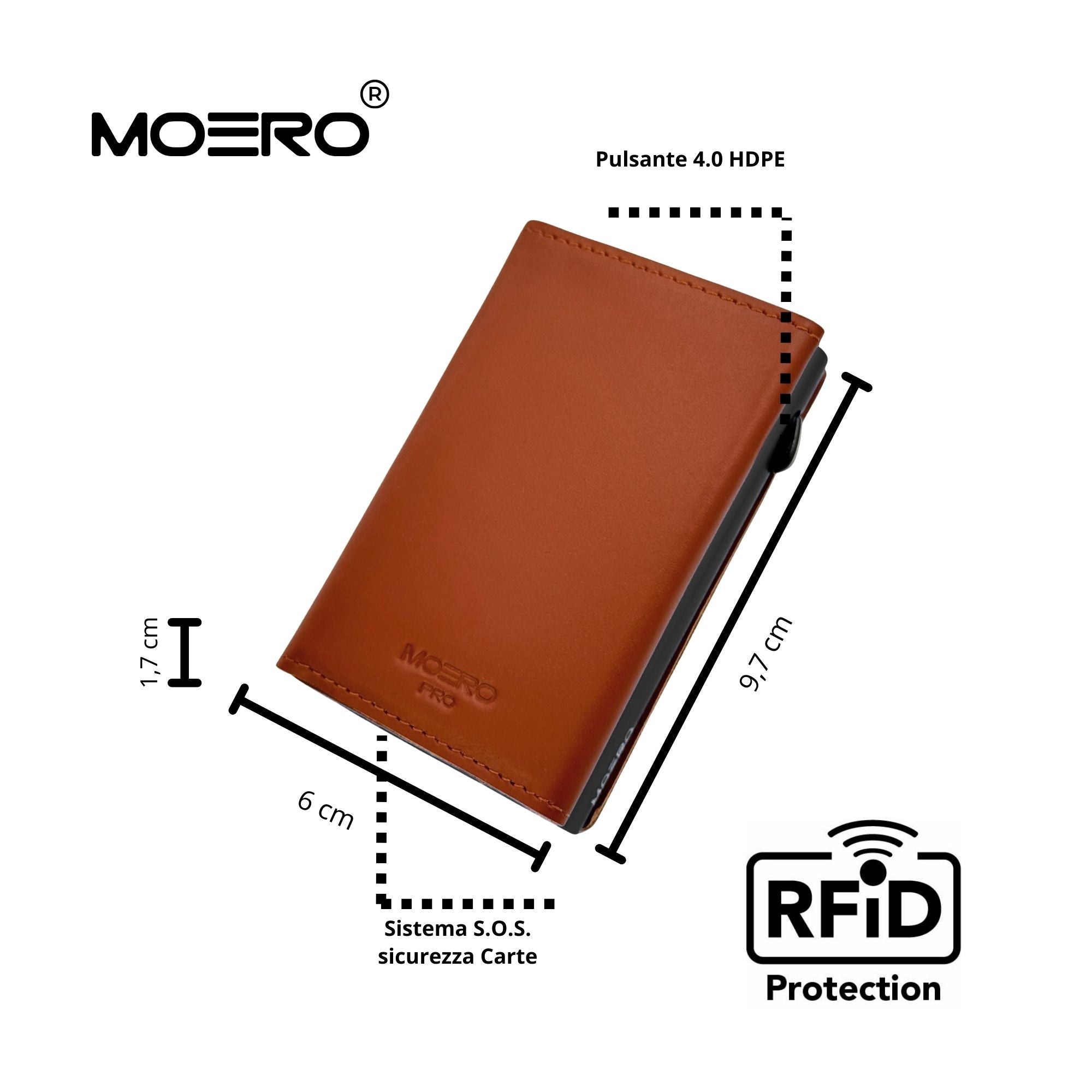 Moero Linea PRO PRO Prestige portafoglio Marrone in vera pelle