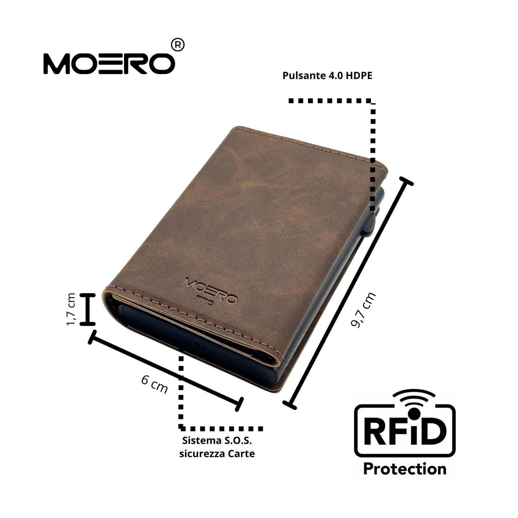 Moero Linea PRO Vintage portafoglio Brown 4.0 RFID