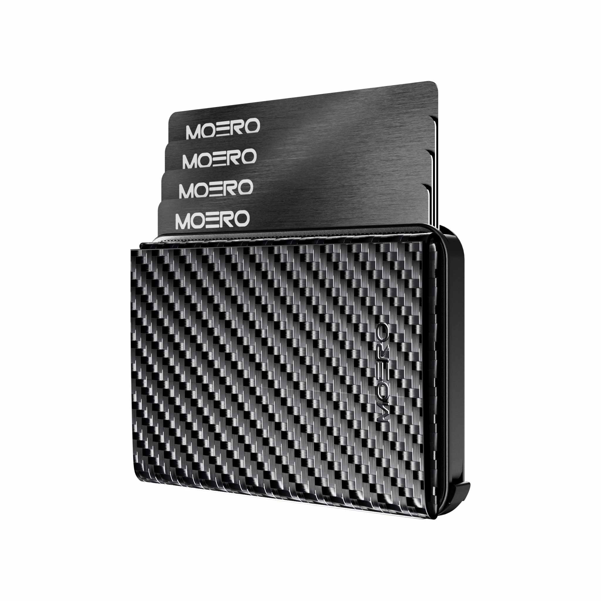 Moero Linea M2 M2 Pro Plus portafoglio Black in carbonio MagSafe