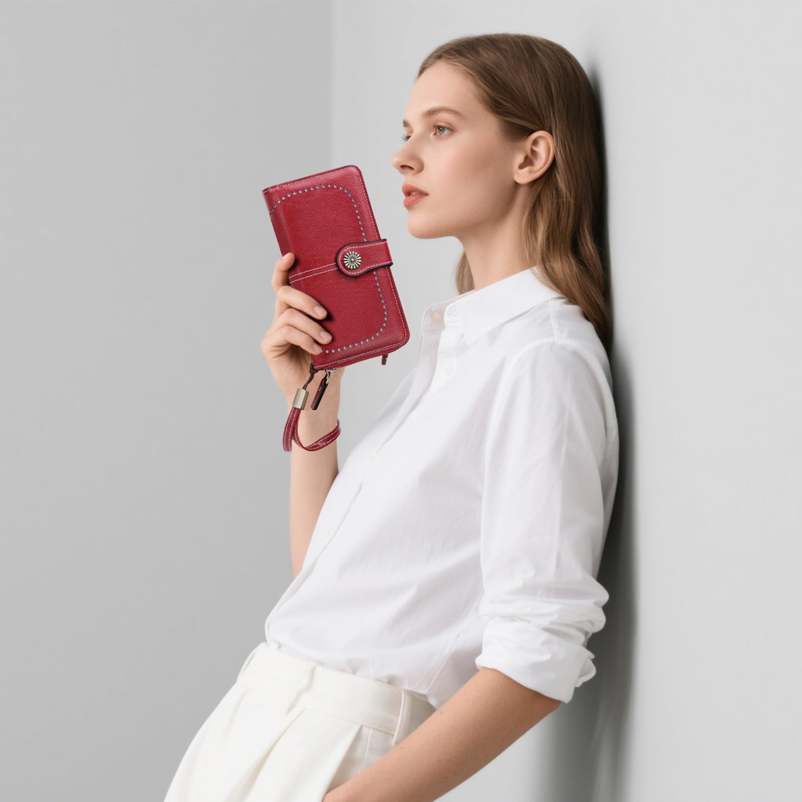 GOIACII WOMEN'S LARGE WALLET portafoglio donna A03-rosso RFID
