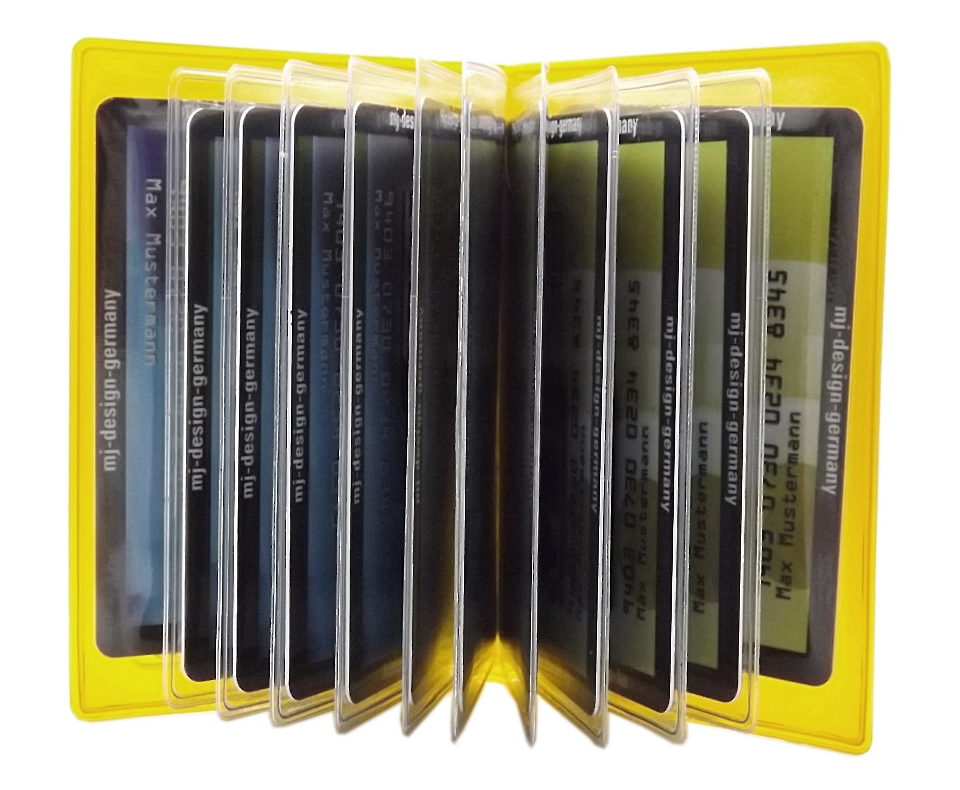 myledershop Kredit- und Visitenkartenetuis MJ-Design-Germany portacarte giallo 12 scomparti