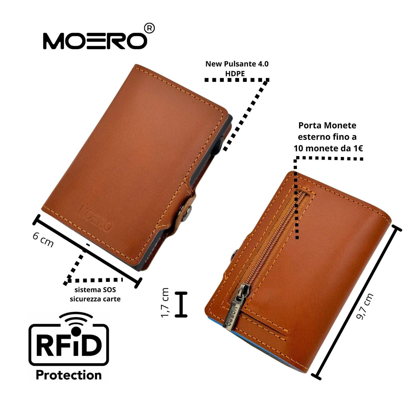 Moero Linea Classic Zip Prestige portafoglio marrone 4.0 RFID