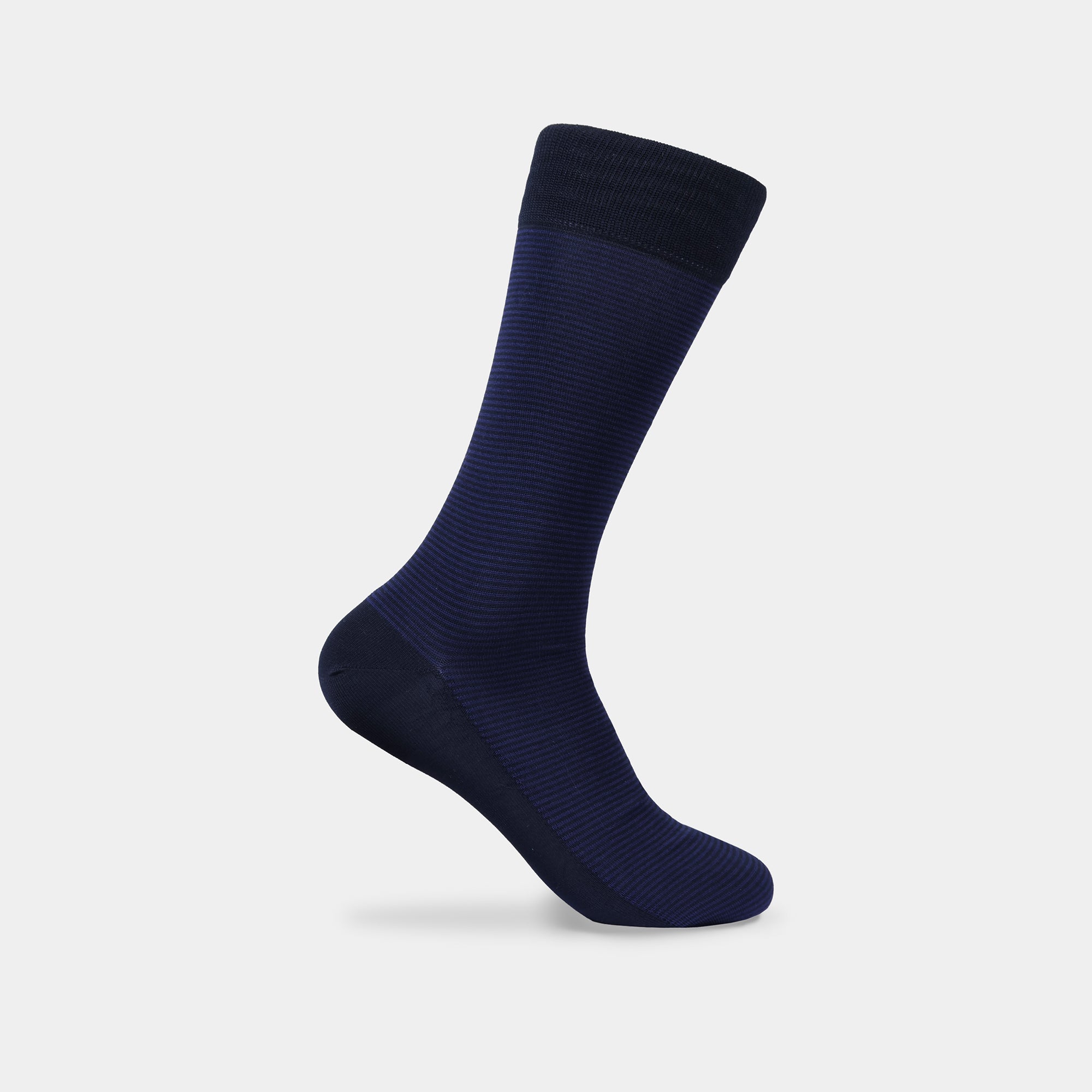 Miguel Bellido Calcetines calzini corti a righe in cotone mercerizzato blu