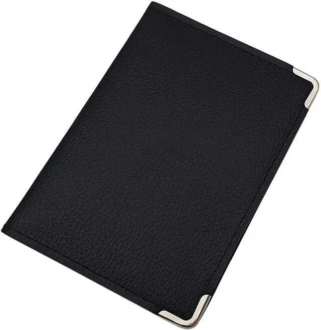 myledershop Karten- und Ausweisetuis portadocumenti nero con angoli metallici
