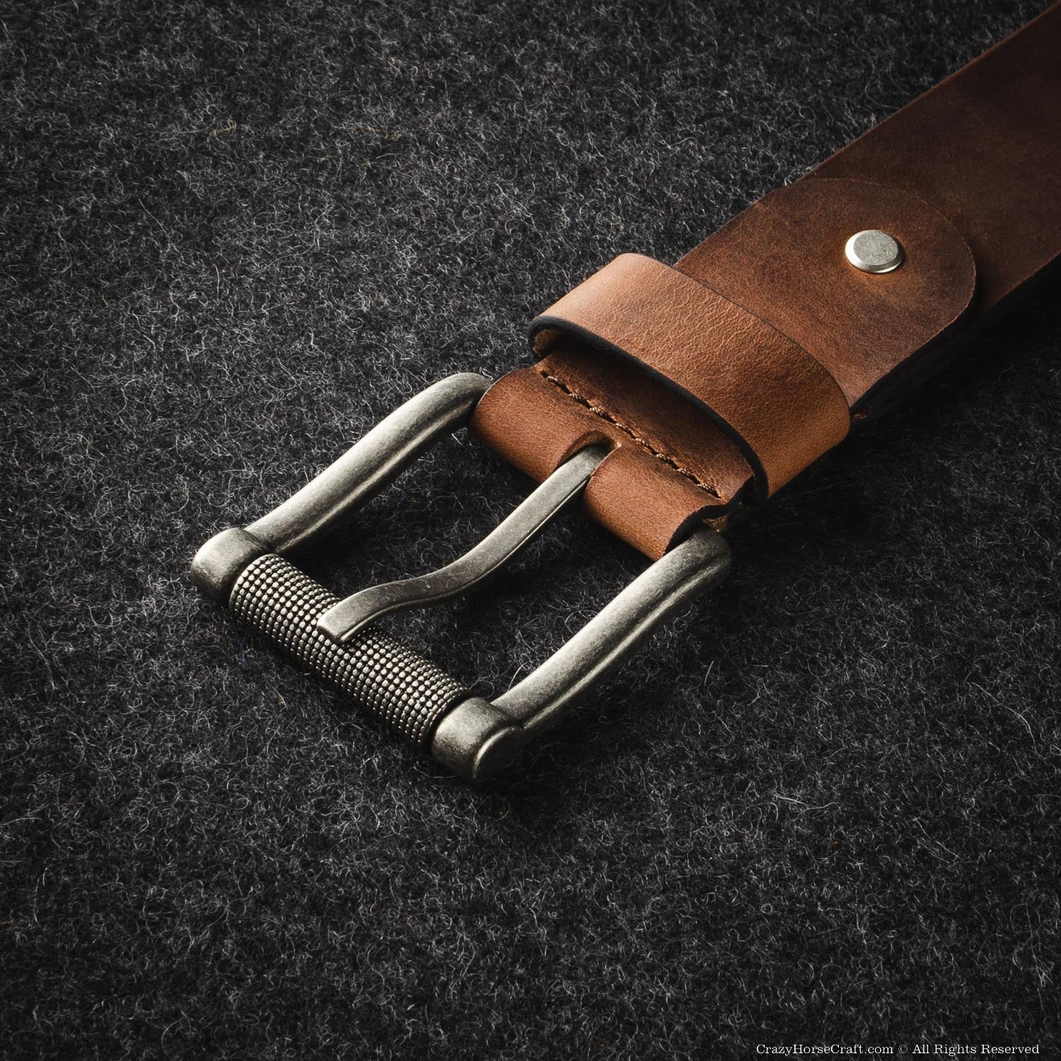 Crazy Horse Craft Belts Vegetable Tanned Leather Belt Classic Brown