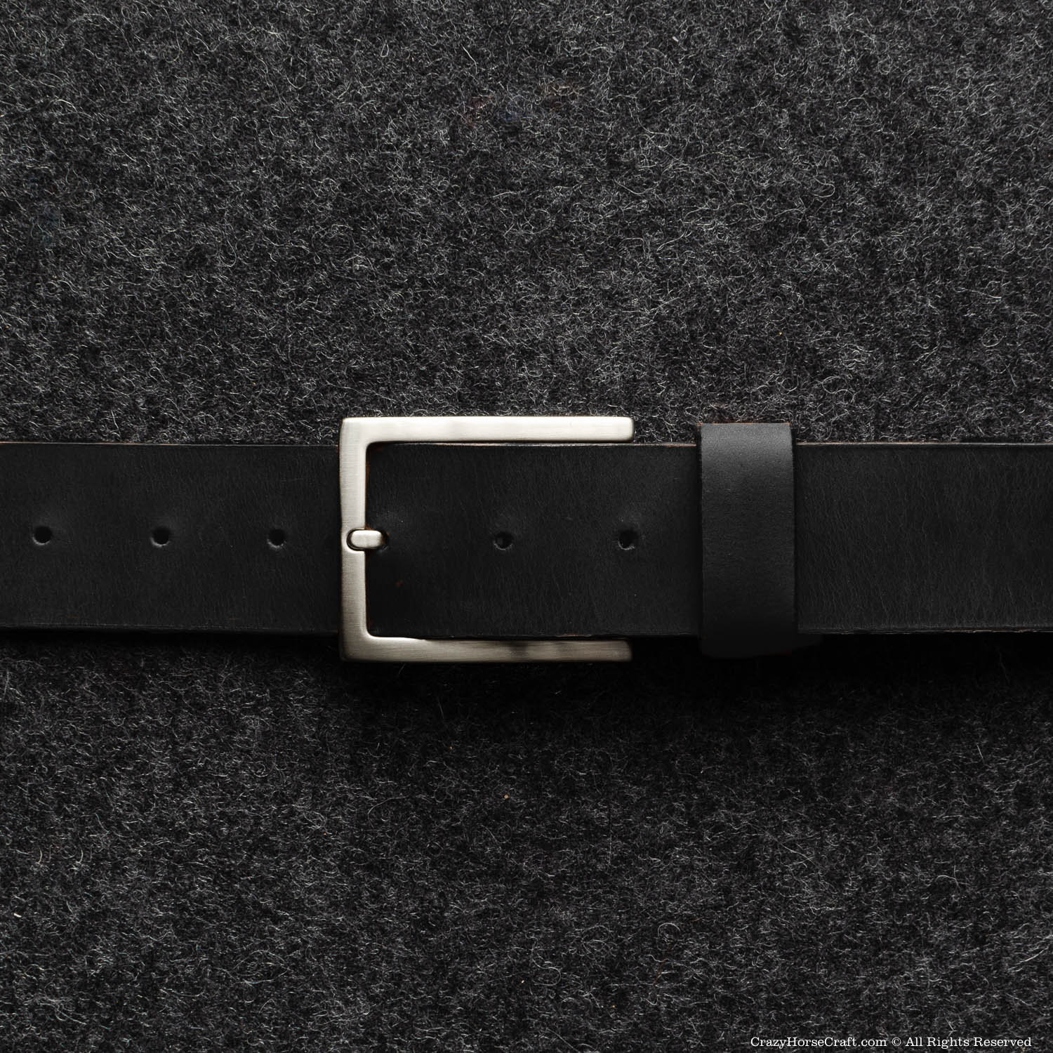 Crazy Horse Craft Belts cintura in pelle conciata al vegetale Carbon Black