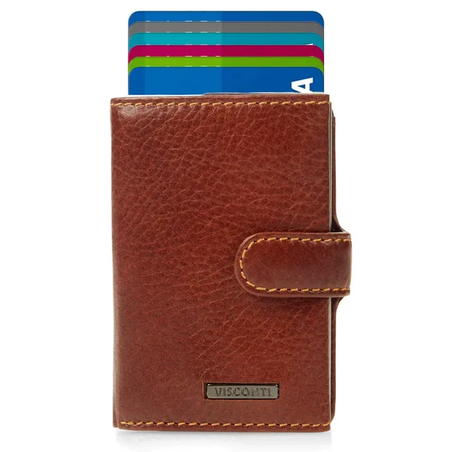 Visconti Slim portafoglio porta carte marrone olio RFID