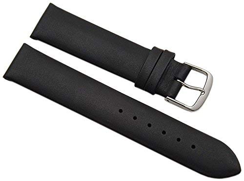 myledershop Uhrenarmbänder cinturino orologio 19 mm nero in vitello