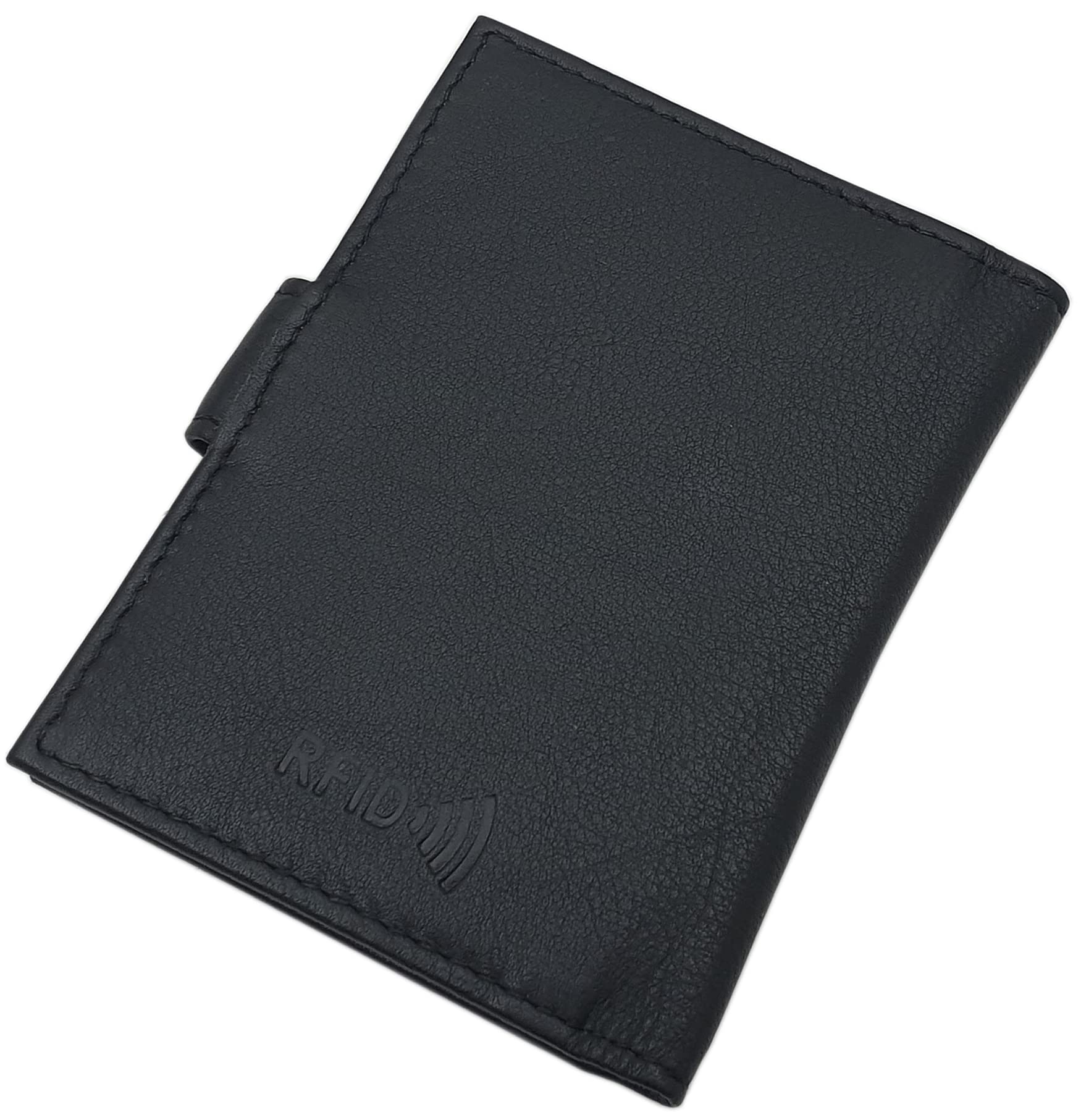 myledershop Kredit- und Visitenkartenetuis porta carte Nero 22 scomparti pelle