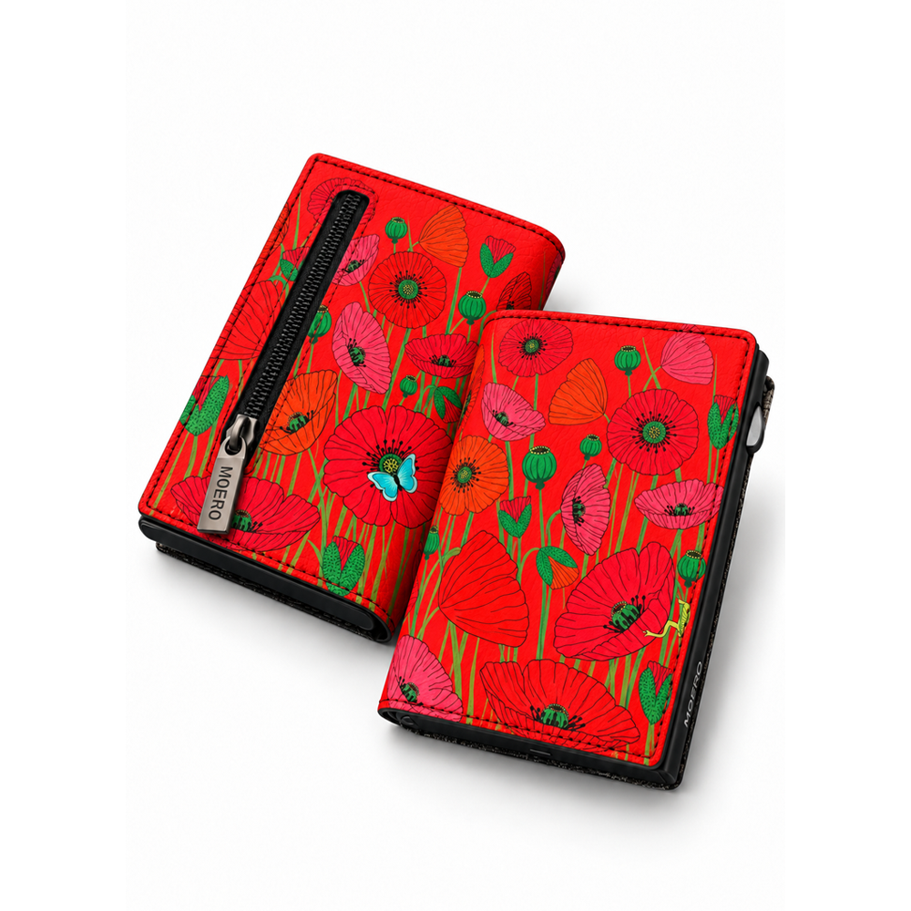 Moero Edizioni Speciali PRO Floral Papaveri di fuoco portafoglio RFID