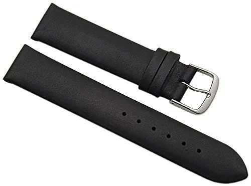 myledershop Uhrenarmbänder cinturino orologio 19 mm nero in vitello