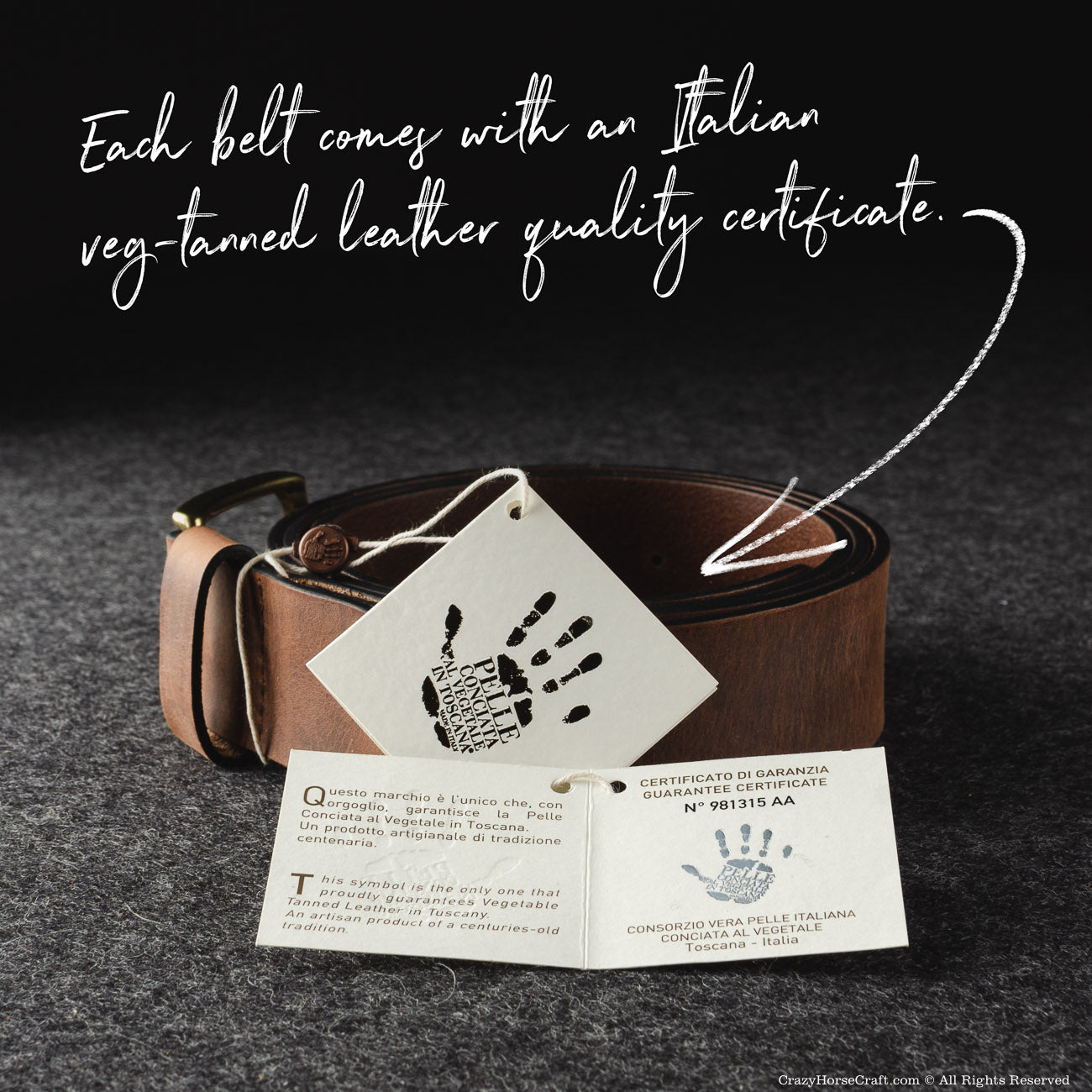Crazy Horse Craft Belts Cintura in pelle marrone classica 40 mm