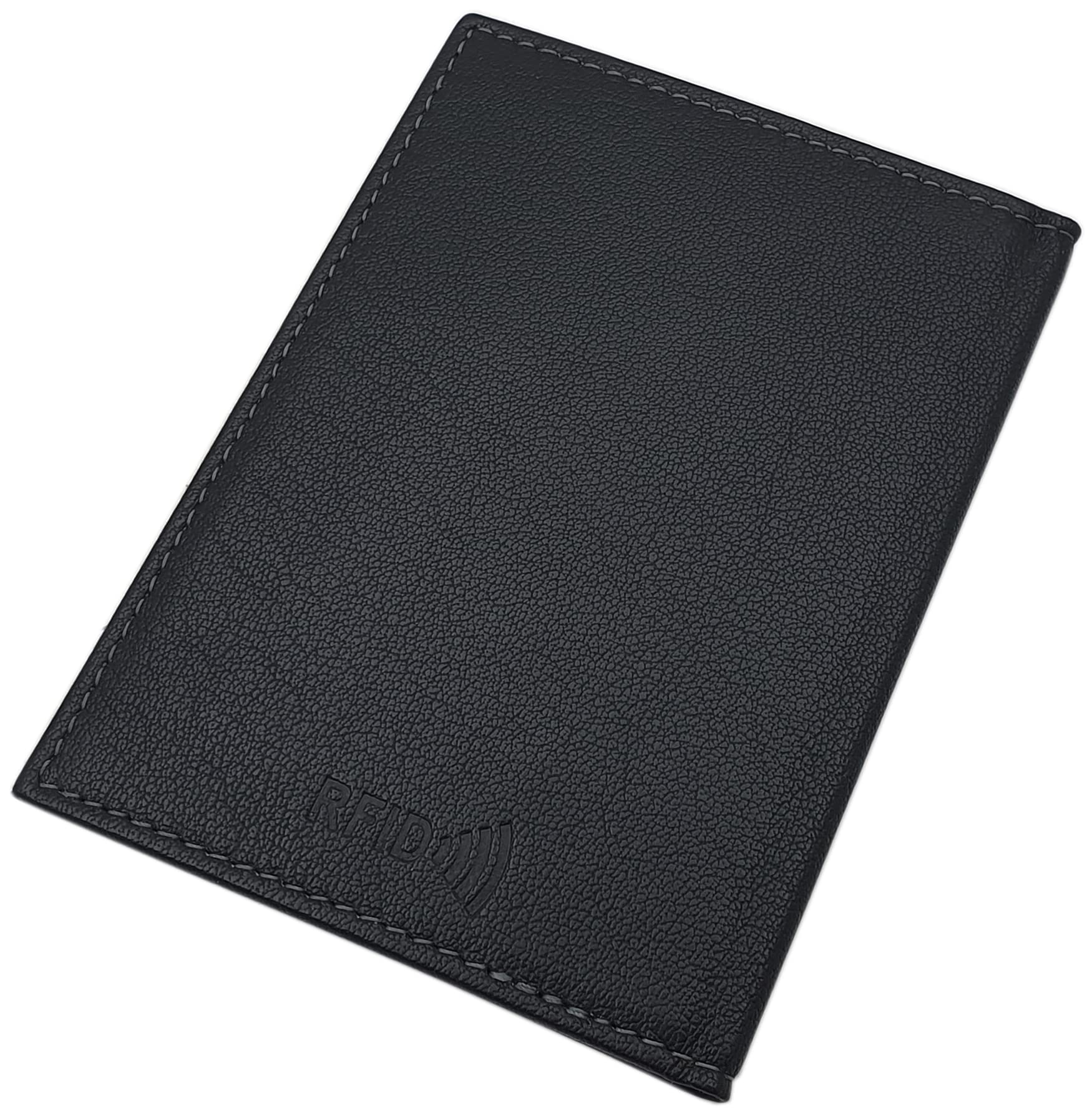 myledershop Karten- und Ausweisetuis porta carte nero pelle di bufalo