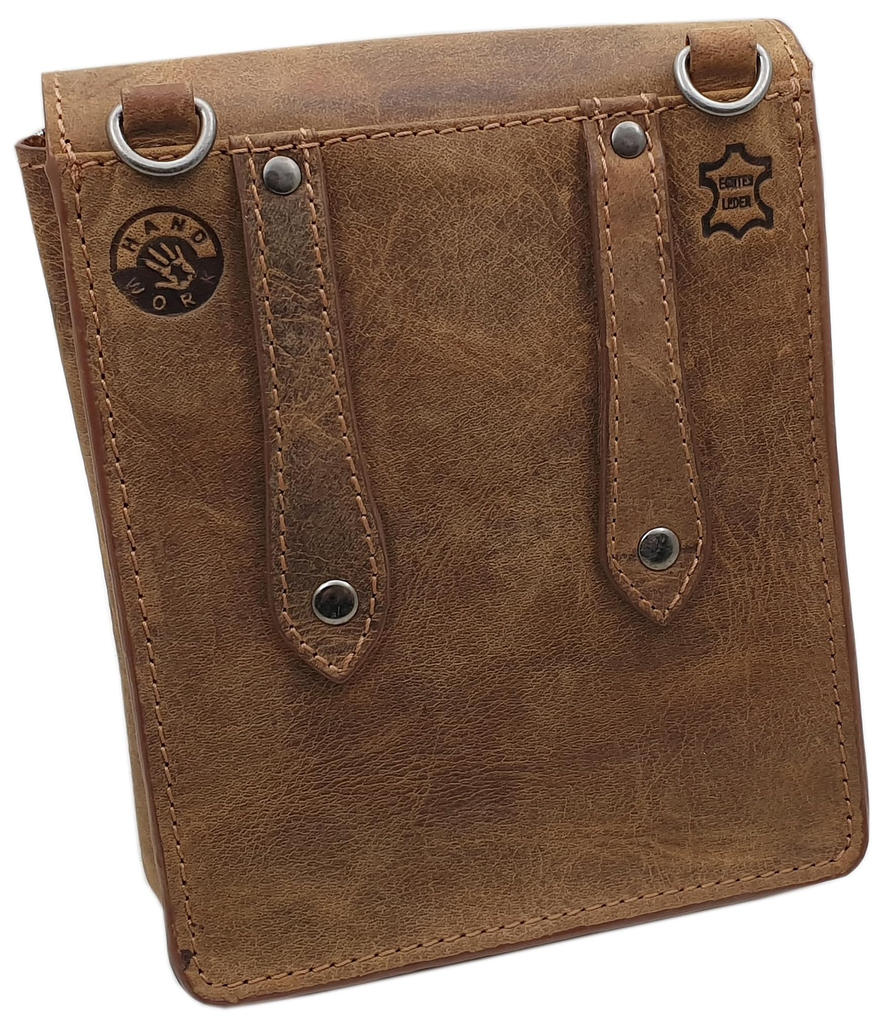 myledershop Gürtel-/Taschen borsetta verticale in pelle di bufalo marrone
