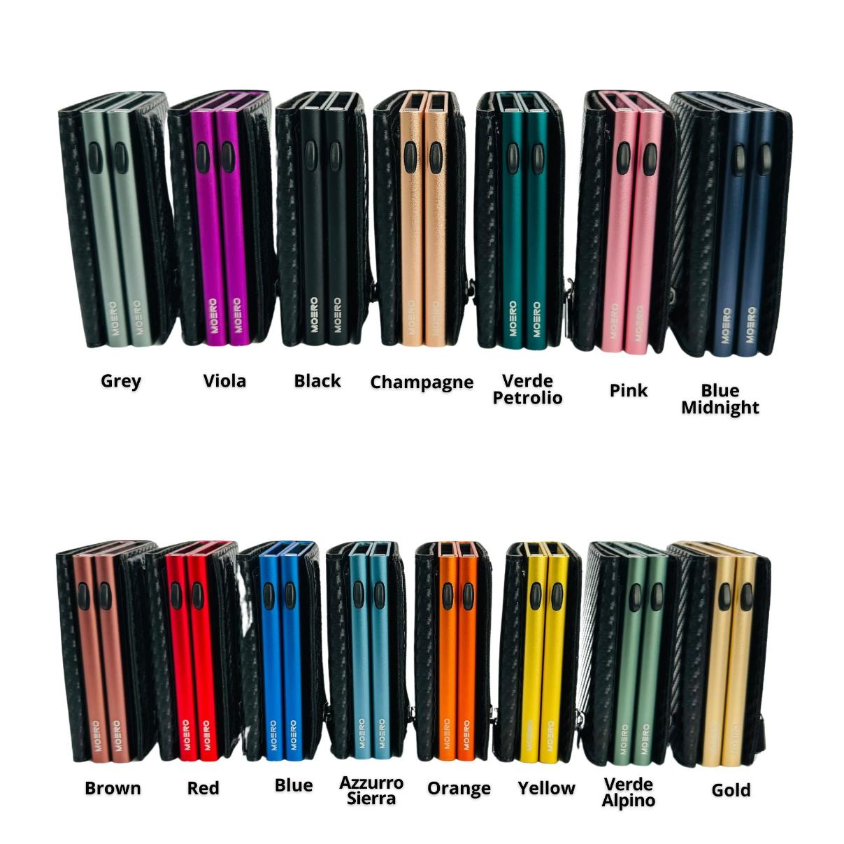 Moero Linea PRO Dual Zip portafoglio nero con doppio portacarte e zip